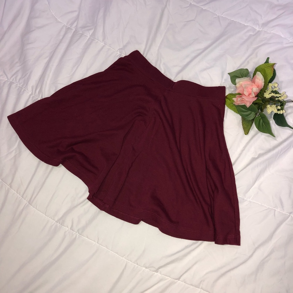 Cute Flowy Maroon Skirt